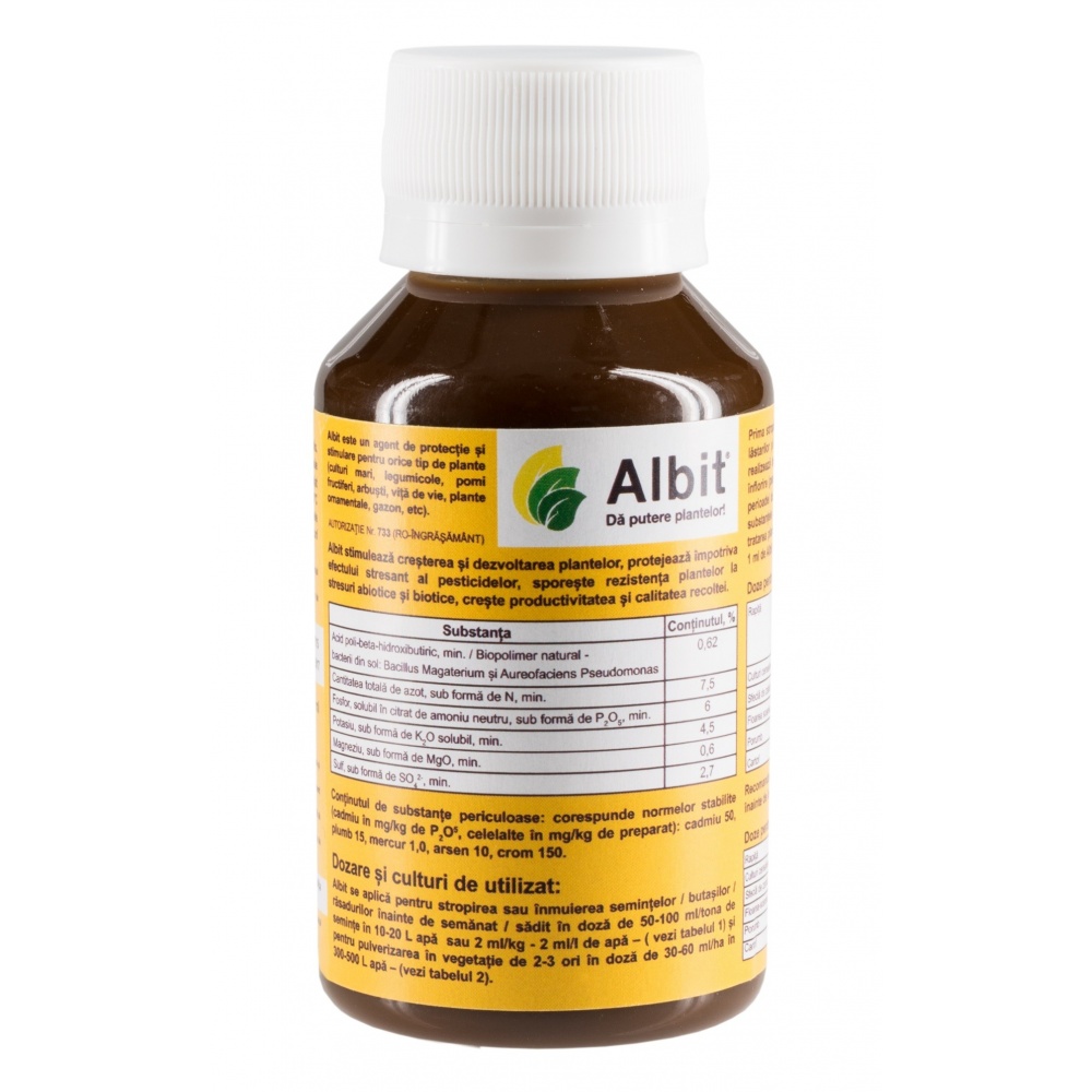 Biostimulator ALBIT - 100 ml, Tratament Seminte si Ingrasamant Foliar Concentrat