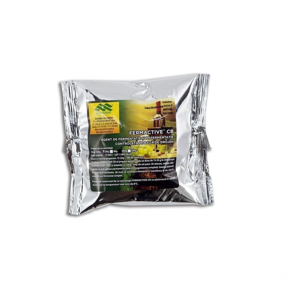 Drojdie pentru vin, fermentare must-vin, Fermactive CB - 200 gr