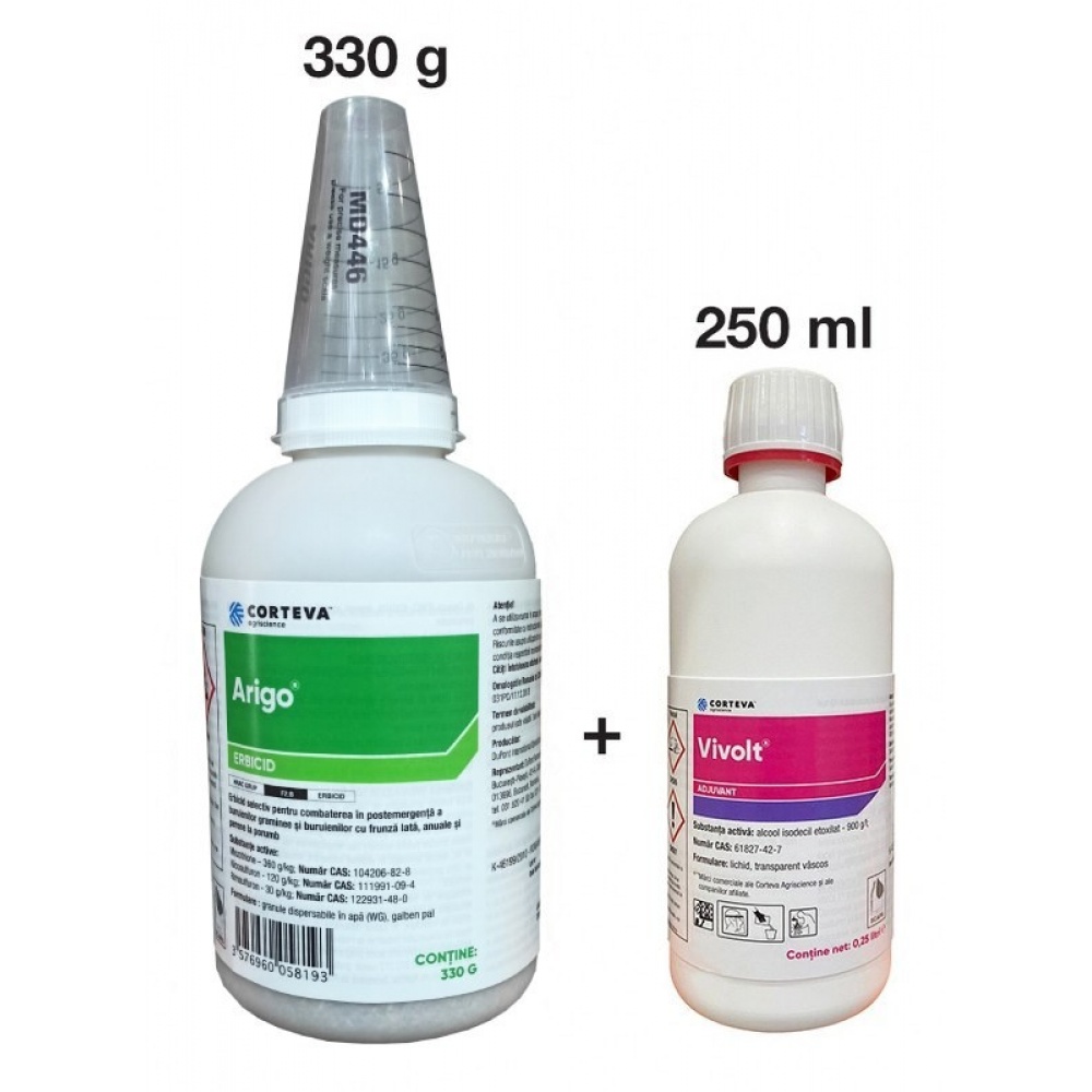 Erbicid Porumb ARIGO - 330 g + Adjuvant VIVOLT - 250 ml, Corteva - Data valabilitate: 22.01.2024