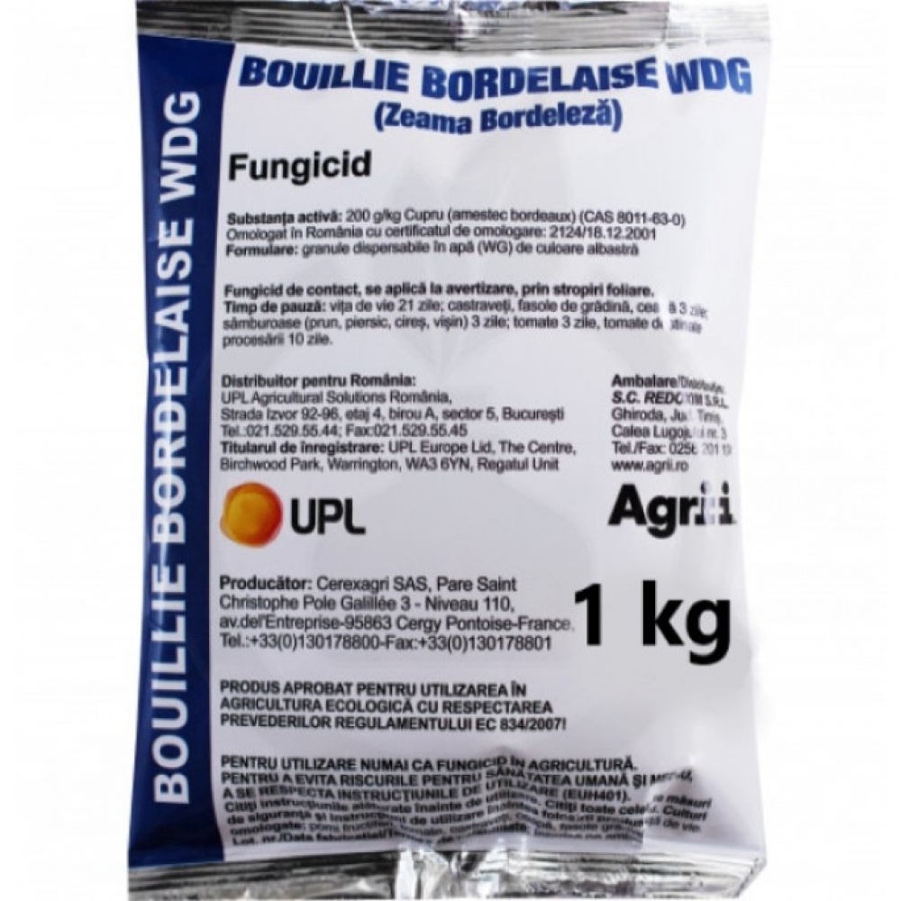 Fungicid Bouille Bordelaise WDG, Zeama Bordeleza, 1 kilogram