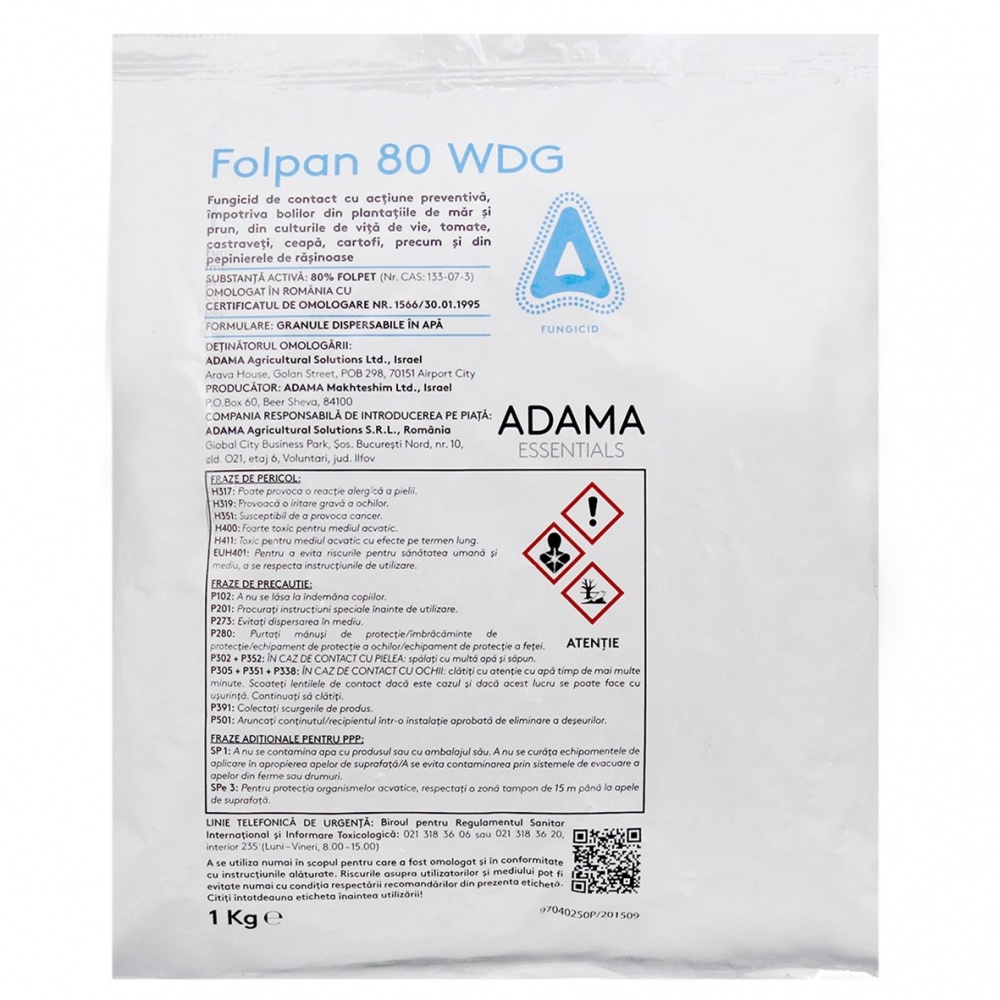 Fungicid FOLPAN 80 WDG - 1 kg, Adama, Contact
