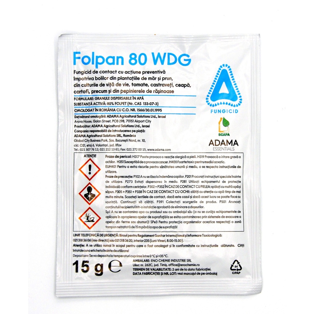 Fungicid Folpan 80 WDG 15 g