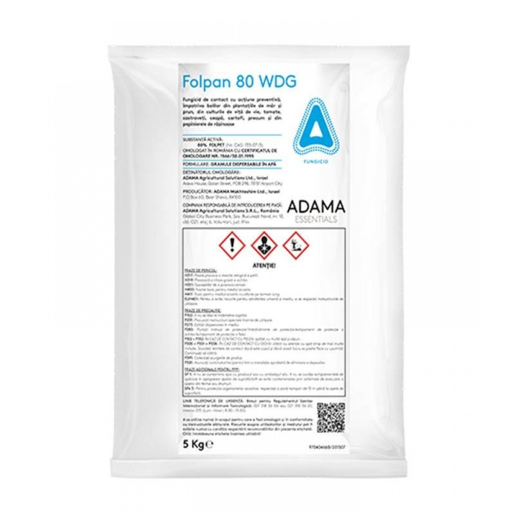 Fungicid FOLPAN 80 WDG - 5 kg, Adama, Contact