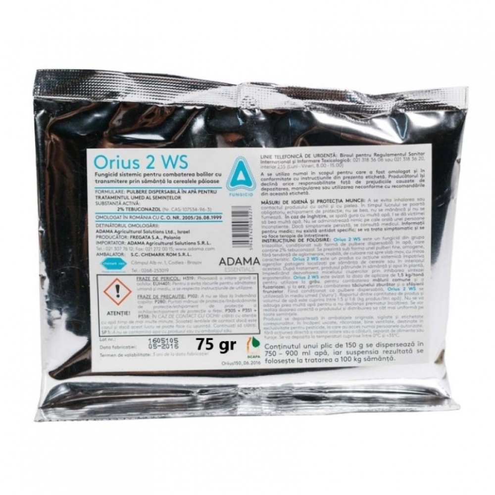 Fungicid Orius 2 WS, 75 g