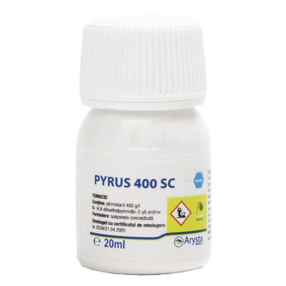 Fungicid PYRUS 400 SC - 20 ml, Arysta LifeScience, Contact, Putregai cenusiu, Rapan