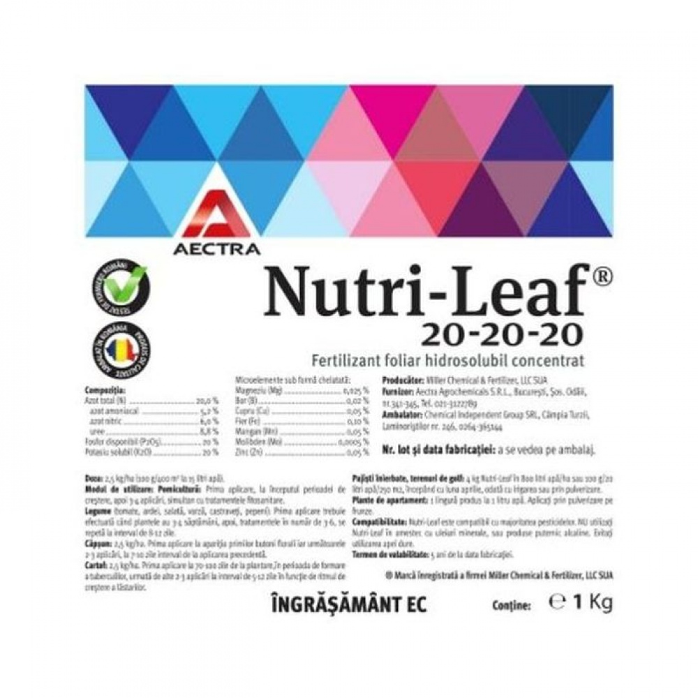Ingrasamant foliar Nutri Leaf 20-20-20 2 kg