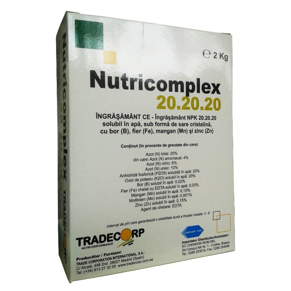 Ingrasamant NUTRICOMPLEX NPK 20-20-20 + ME - 2 kg, Tradecorp
