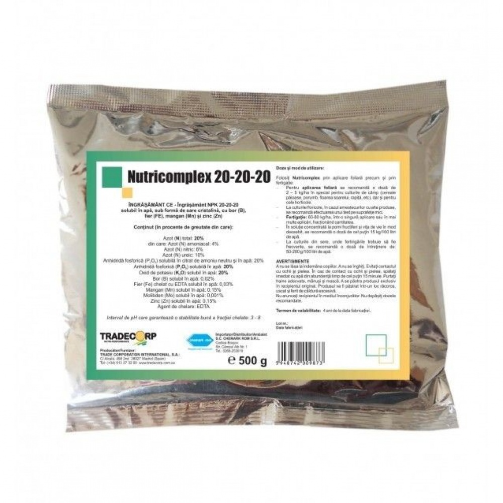 Ingrasamant NUTRICOMPLEX NPK 20-20-20 + ME - 500 g, Tradecorp