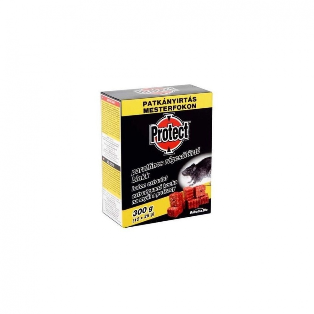 Momeala raticida, PROTECT sub forma de cuburi cerate/ parafina/ extrufat, 300 grame