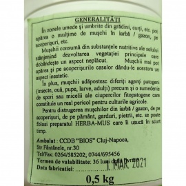 Pesticid impotriva muschilor din iarba si gazon, Herbamus 500gr